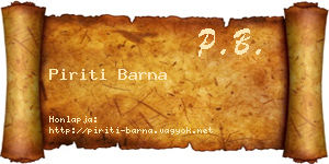 Piriti Barna névjegykártya