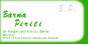 barna piriti business card